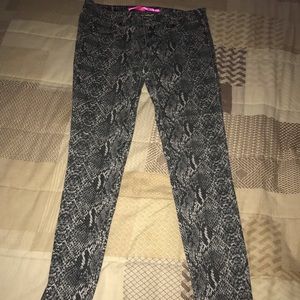 Snakeskin Print Skinny Jeans.